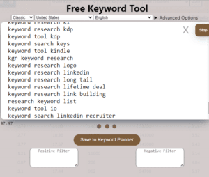 Keyword sheeter tool